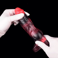 7.09in Silicone Cock Sleeve Knot Dildo Vibrating Hollow Cock Ring Sex Toy