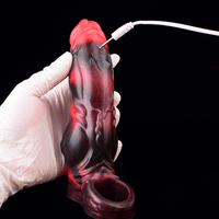 7.09in Silicone Cock Sleeve Knot Dildo Vibrating Hollow Cock Ring Sex Toy