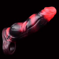 7.09in Silicone Cock Sleeve Knot Dildo Vibrating Hollow Cock Ring Sex Toy