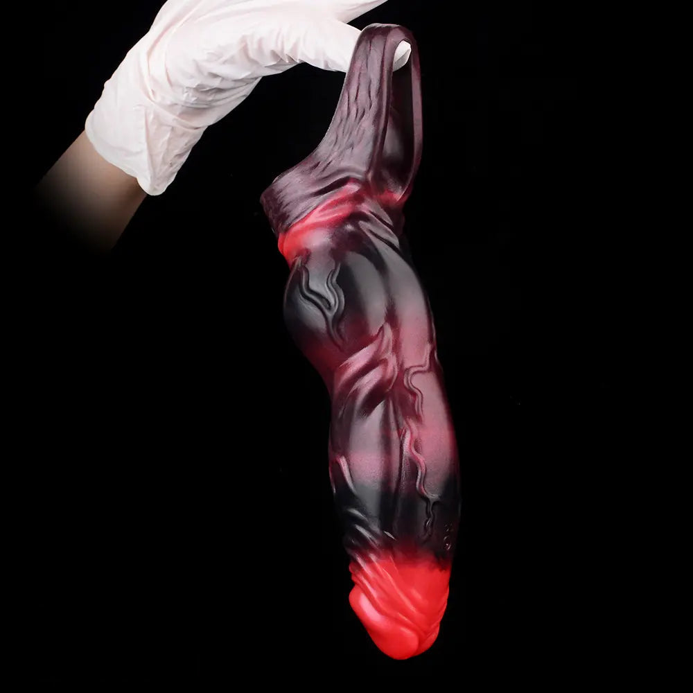 7.09in Silicone Cock Sleeve Knot Dildo Vibrating Hollow Cock Ring Sex Toy