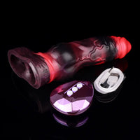 7.09in Silicone Cock Sleeve Knot Dildo Vibrating Hollow Cock Ring Sex Toy