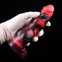 7.09in Silicone Cock Sleeve Knot Dildo Vibrating Hollow Cock Ring Sex Toy