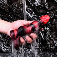 7.09in Silicone Cock Sleeve Knot Dildo Vibrating Hollow Cock Ring Sex Toy