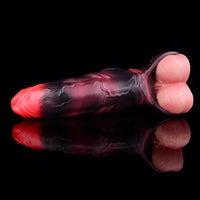 7.09in Silicone Cock Sleeve Knot Dildo Vibrating Hollow Cock Ring Sex Toy