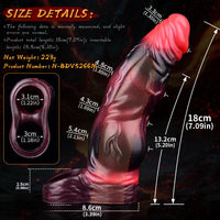 7.09in Silicone Cock Sleeve Knot Dildo Vibrating Hollow Cock Ring Sex Toy