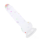 7.09in Soft Jelly Colorful Particles Dildo Penis Stroker Dick Toy