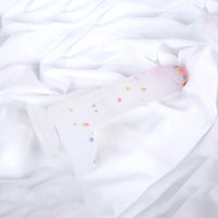 7.09in Soft Jelly Colorful Particles Dildo Penis Stroker Dick Toy