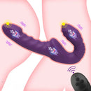 7.09in Strapless Strap On Double End Dildo Remote Control Vibrator