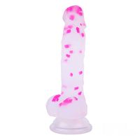 7.09in Trans Colors Jelly Erotic Soft Dildo Double Layer Female Sex Toy