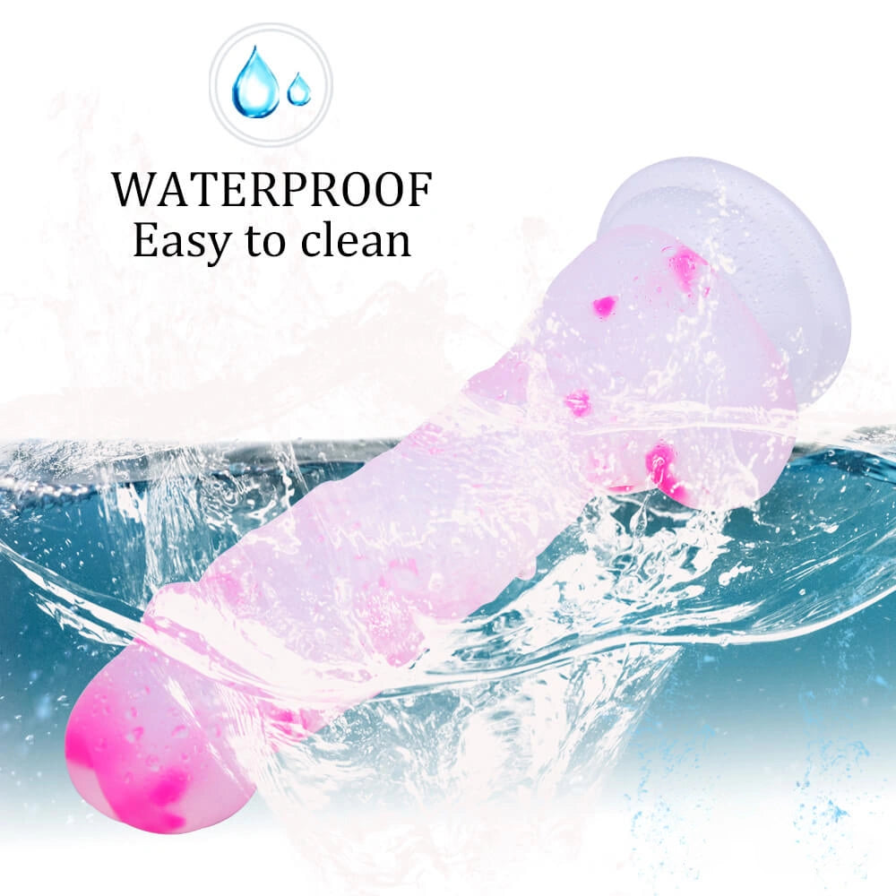 7.09in Trans Colors Jelly Erotic Soft Dildo Double Layer Female Sex Toy