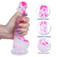 7.09in Trans Colors Jelly Erotic Soft Dildo Double Layer Female Sex Toy