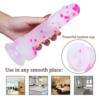 7.09in Trans Colors Jelly Erotic Soft Dildo Double Layer Female Sex Toy
