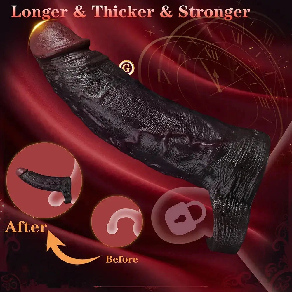 7.09in Ultra-soft Liquid Silicone Real Dildo Sleeve Reusable Penis Cover