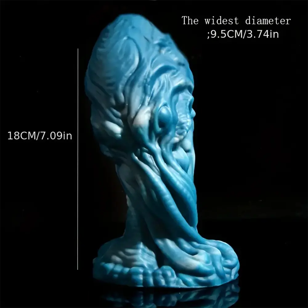7.09in Unisex Soft Silicone Monster Alien Pattern Hands-Free Dildo
