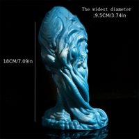 7.09in Unisex Soft Silicone Monster Alien Pattern Hands-Free Dildo