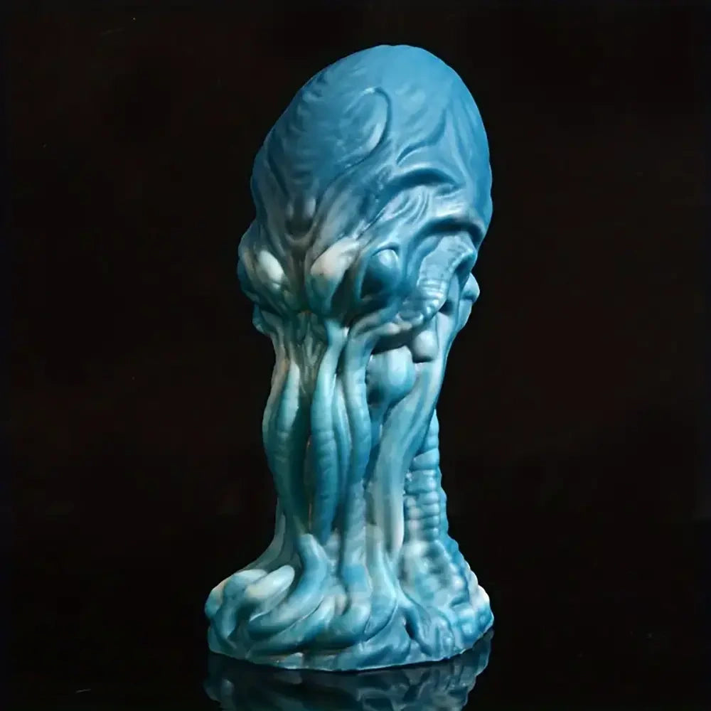 7.09in Unisex Soft Silicone Monster Alien Pattern Hands-Free Dildo