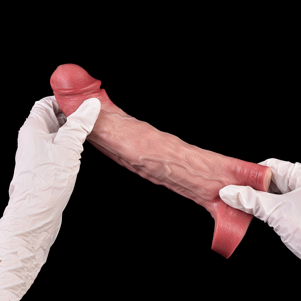 7.09in Vibrating Realistic Remote Silicone Hollow Dildo Sleeve Extender