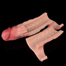 7.09in Vibrating Realistic Remote Silicone Hollow Dildo Sleeve Extender