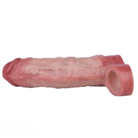 7.09in Vibrating Realistic Remote Silicone Hollow Dildo Sleeve Extender