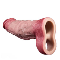 7.09in Vibrating Realistic Remote Silicone Hollow Dildo Sleeve Extender