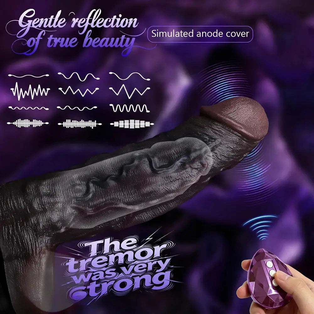 7.09in Vibrating Realistic Texture Stem Pulse Detail Couples Sex Dildo Sleeve