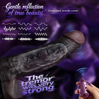 7.09in Vibrating Realistic Texture Stem Pulse Detail Couples Sex Dildo Sleeve