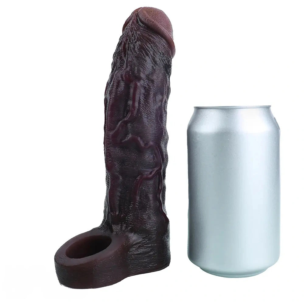7.09in Vibrating Realistic Texture Stem Pulse Detail Couples Sex Dildo Sleeve
