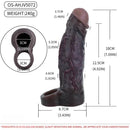 7.09in Vibrating Realistic Texture Stem Pulse Detail Couples Sex Dildo Sleeve