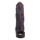 7.09in Vibrating Realistic Texture Stem Pulse Detail Couples Sex Dildo Sleeve