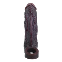 7.09in Vibrating Realistic Texture Stem Pulse Detail Couples Sex Dildo Sleeve