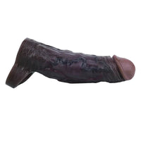 7.09in Vibrating Realistic Texture Stem Pulse Detail Couples Sex Dildo Sleeve