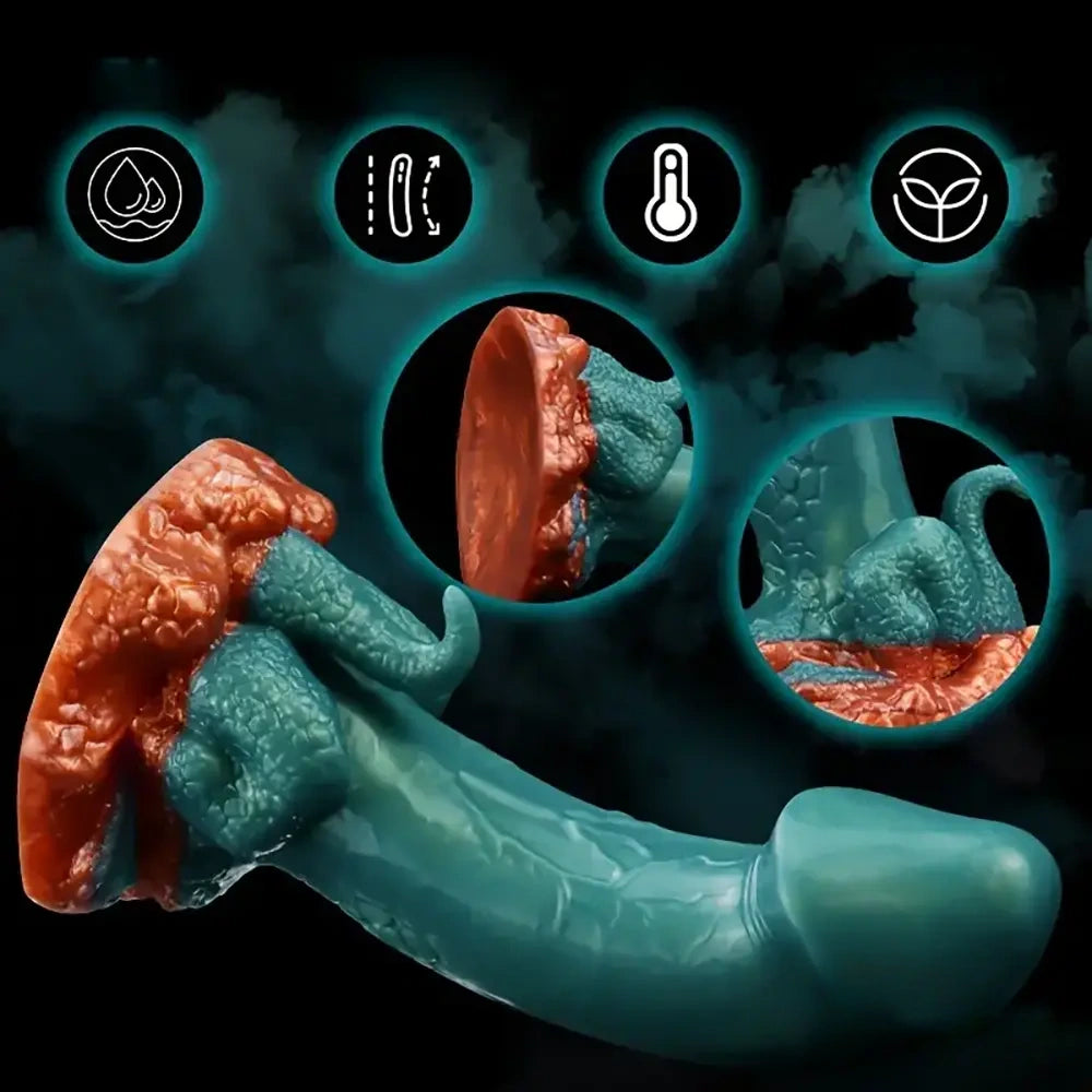 7.13in Dinosaur Monster Silicone Soft Dildo For Prostate Vaginal Massage