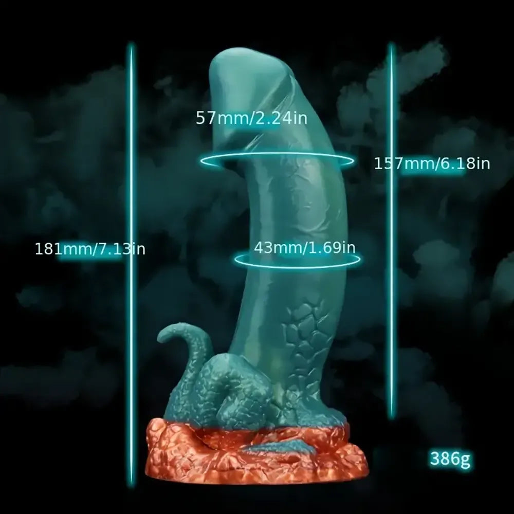 7.13in Dinosaur Monster Silicone Soft Dildo For Prostate Vaginal Massage