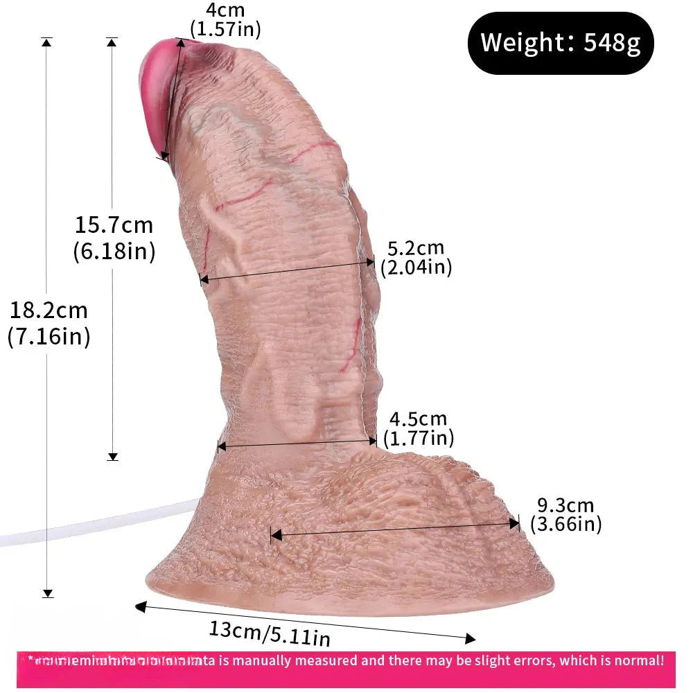 7.16in Double Density Silicone Soft Ejaculating Dildo For Suction Cup Dick