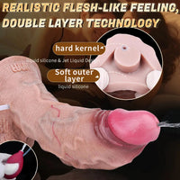 7.16in Double Density Silicone Soft Ejaculating Dildo For Suction Cup Dick