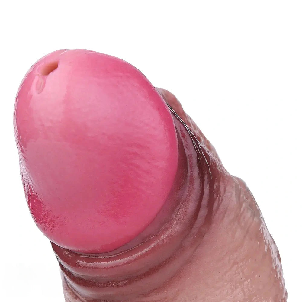 7.16in Double Density Silicone Soft Ejaculating Dildo For Suction Cup Dick