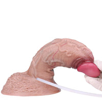 7.16in Double Density Silicone Soft Ejaculating Dildo For Suction Cup Dick