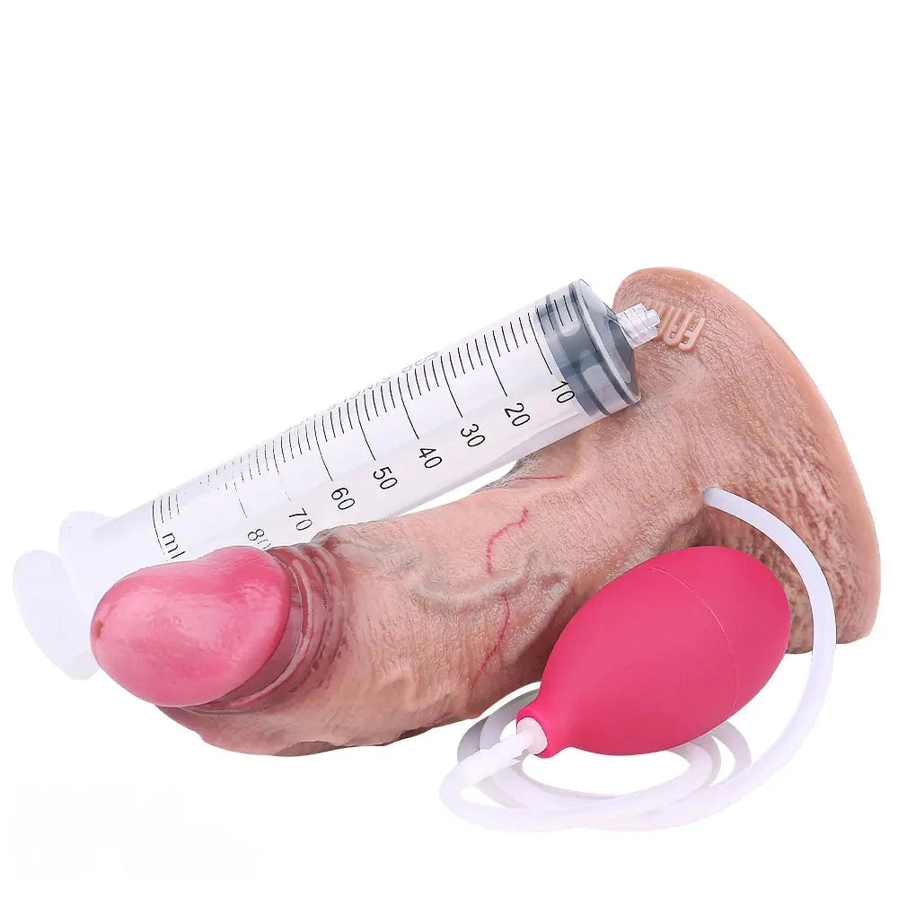 7.16in Double Density Silicone Soft Ejaculating Dildo For Suction Cup Dick