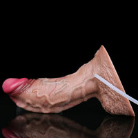 7.16in Double Density Silicone Soft Ejaculating Dildo For Suction Cup Dick