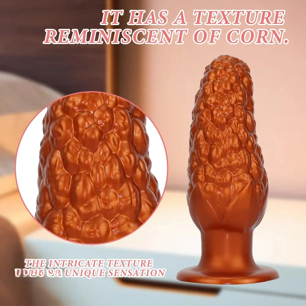 7.16in Graininess Raised Particles Reminiscent Corn Silicone Butt Plug Dildo