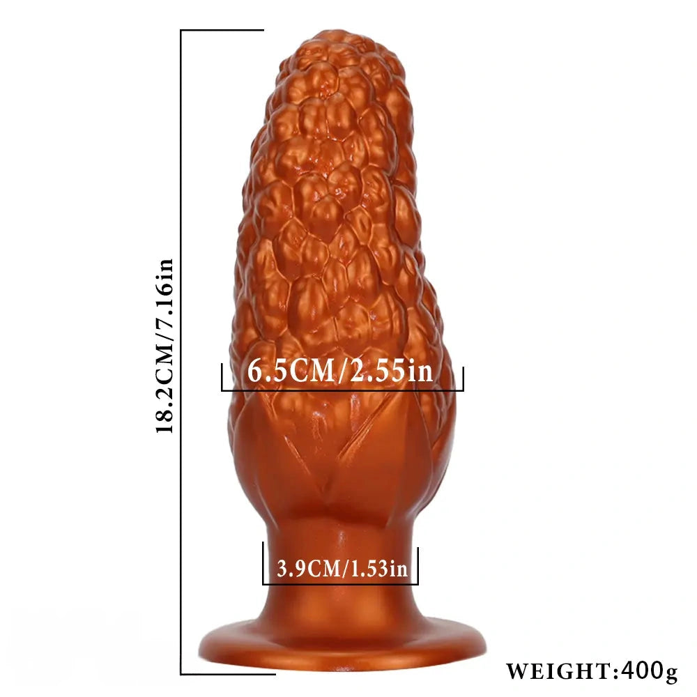 7.16in Graininess Raised Particles Reminiscent Corn Silicone Butt Plug Dildo