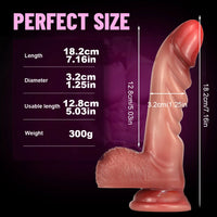 7.16in Lifelike Penis Powerful Sucker Dildo For Beginners Toy