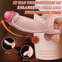 7.16in Strap on Penis Extender Uncut Cock Sleeve Dildo For G-Spot Anal Sex