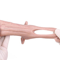 7.16in Strap on Penis Extender Uncut Cock Sleeve Dildo For G-Spot Anal Sex