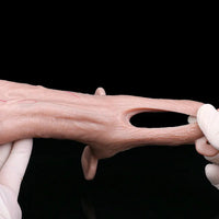 7.16in Strap on Penis Extender Uncut Cock Sleeve Dildo For G-Spot Anal Sex