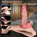 7.17in Hollow Penis Dildo Sleeve Silicone Soft Pants Male Female Masturbator