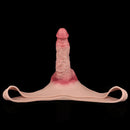 7.17in Hollow Penis Dildo Sleeve Silicone Soft Pants Male Female Masturbator