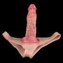 7.17in Hollow Penis Dildo Sleeve Silicone Soft Pants Male Female Masturbator