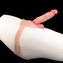 7.17in Hollow Penis Dildo Sleeve Silicone Soft Pants Male Female Masturbator