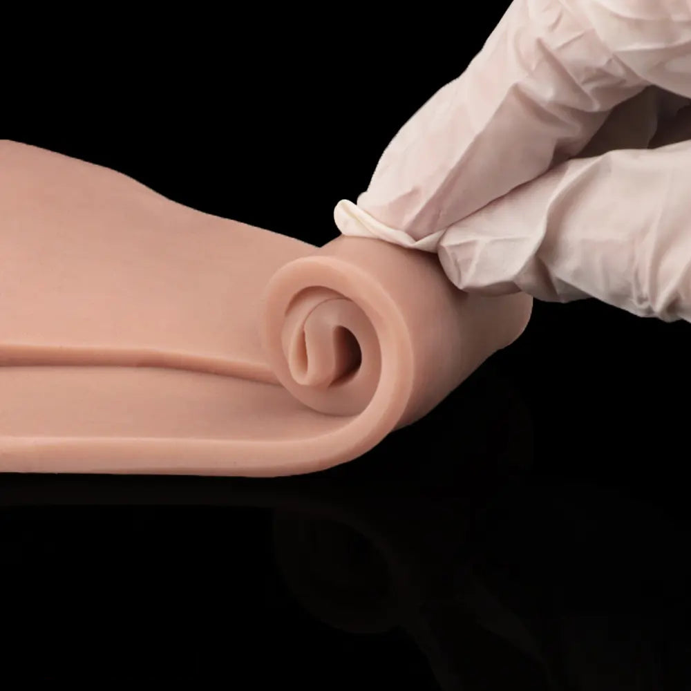 7.17in Hollow Penis Dildo Sleeve Silicone Soft Pants Male Female Masturbator